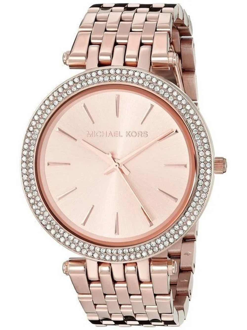 Michael Kors Rose Gold Crystal Bezel Bracelet Watch